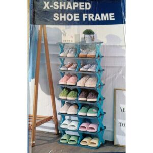 8layer double sided X shape shoe rack