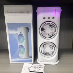 Double headed fan rechargeable y