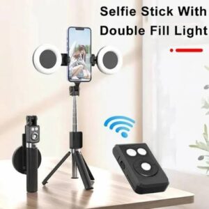 2 in 1 selfie ring light with tripod stand