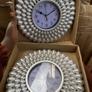 Silver wall clock 3