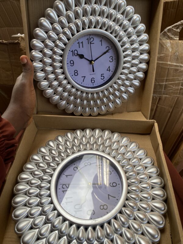 Silver wall clock 3