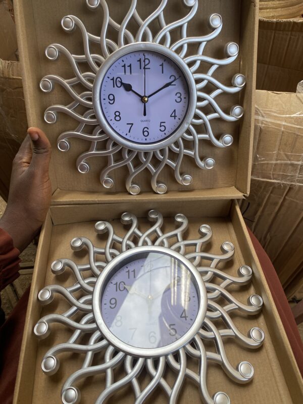 Silver wall clock 4