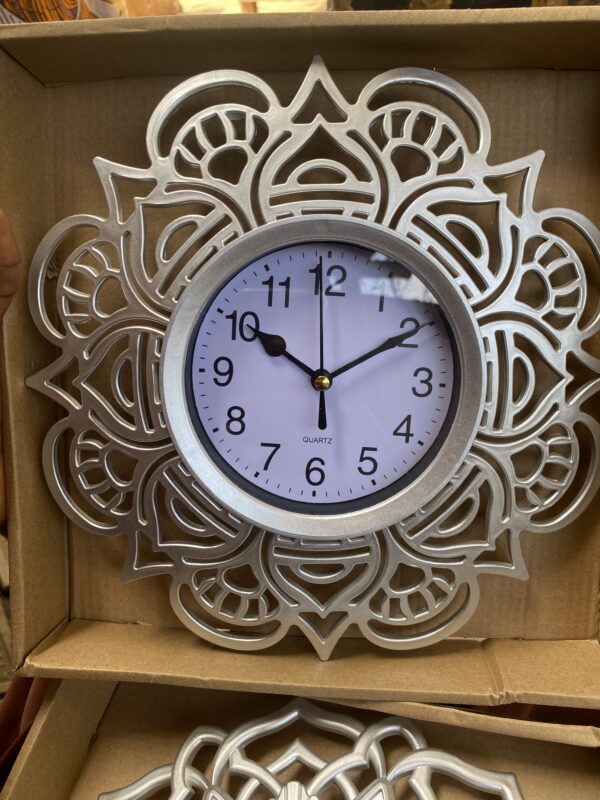 Silver wall clock 5