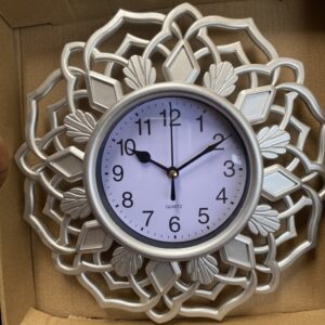 Silver wall clock 6