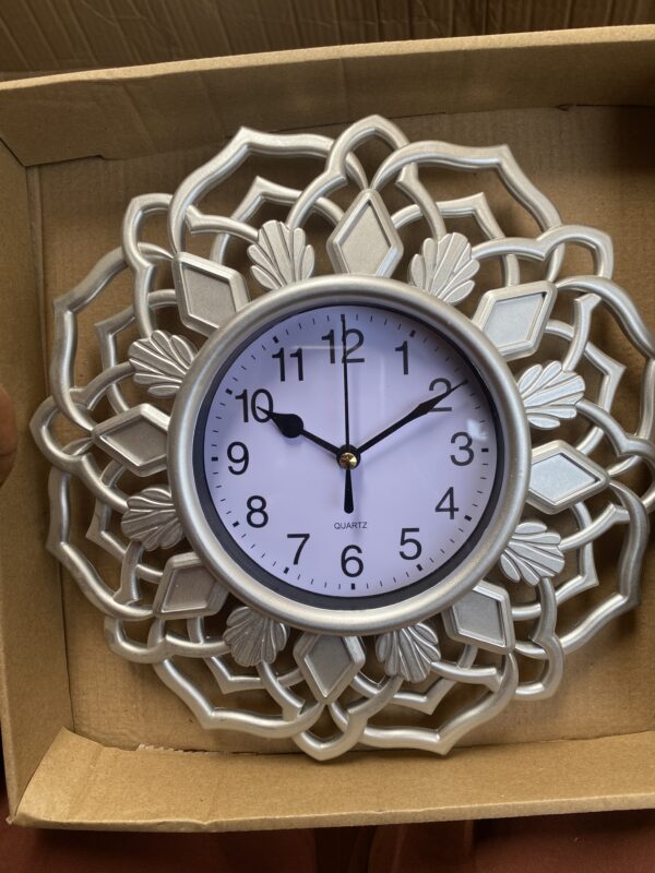 Silver wall clock 6