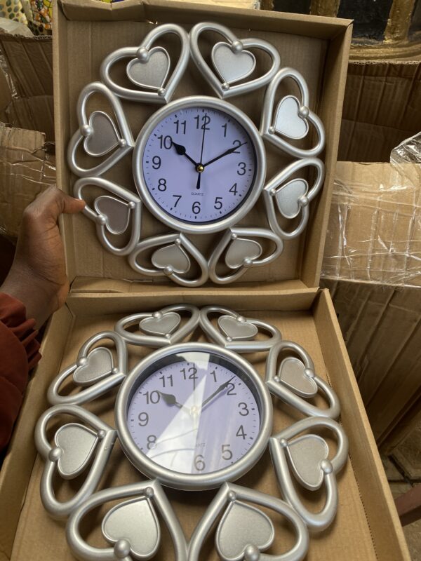 Silver wall clock 8