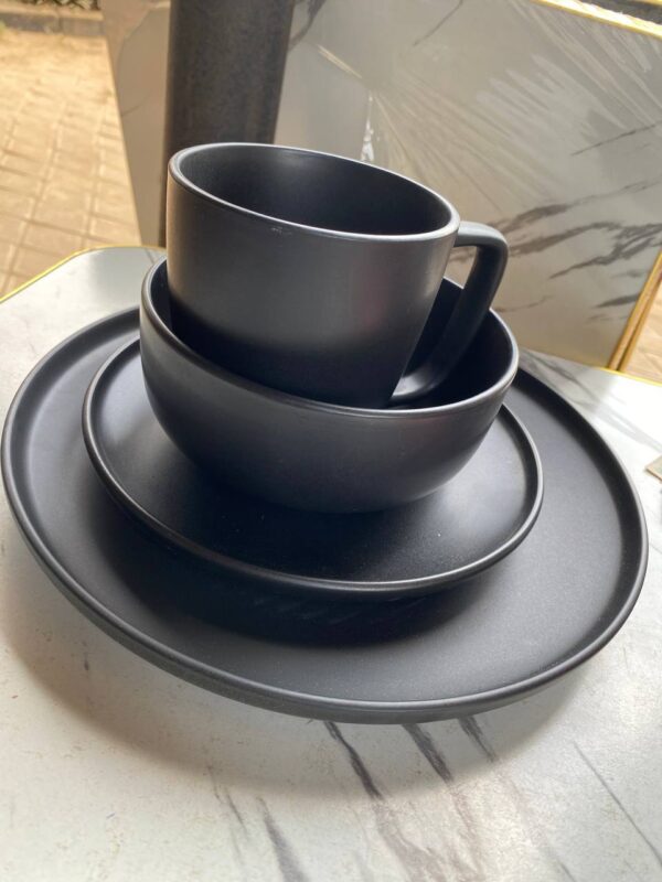 BLACK 16pcs dinner set