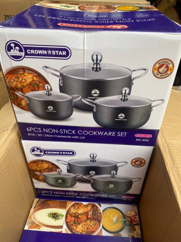Crown star 6pcs non stick pot