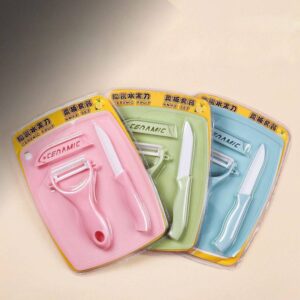 Mini chopping board, knife and piller