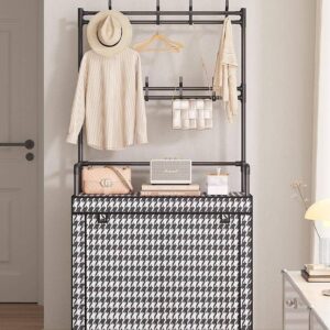 Shoe rack with cover, bag and hat hanger