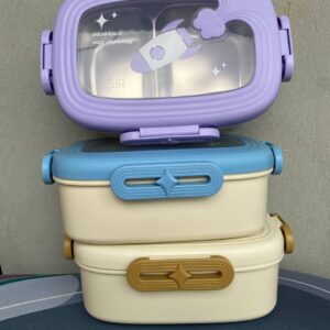2 partitioned lunch box with SPOON